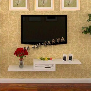 rak tv dinding minimalis dekorasi meja gantung susun