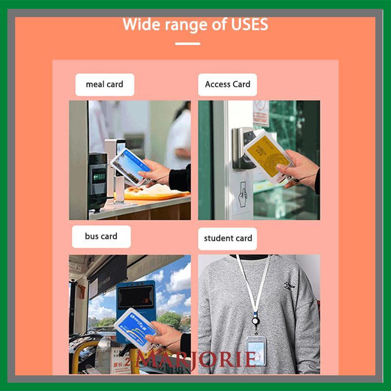 Kartu Bus Izin Kerja Siswa Kartu Makan Plastik Dua Sisi Pemegang Kartu Transparan-MJD