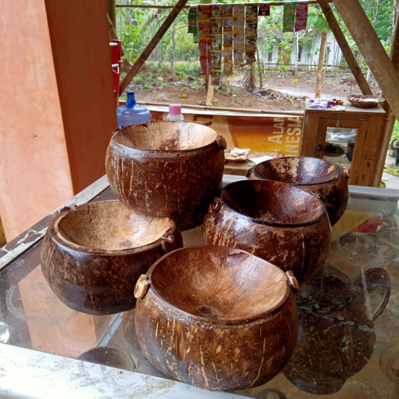 asbak batok kelapa unik jadul natural alami kerajinan tangan unik