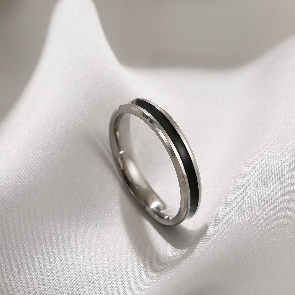 Eropa dan Amerika baru stainless steel cincin titanium steel epoxy cincin pasangan retro beberapa ci