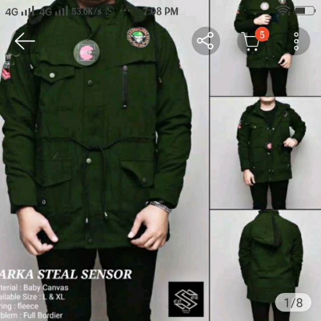 Jaket hijau army