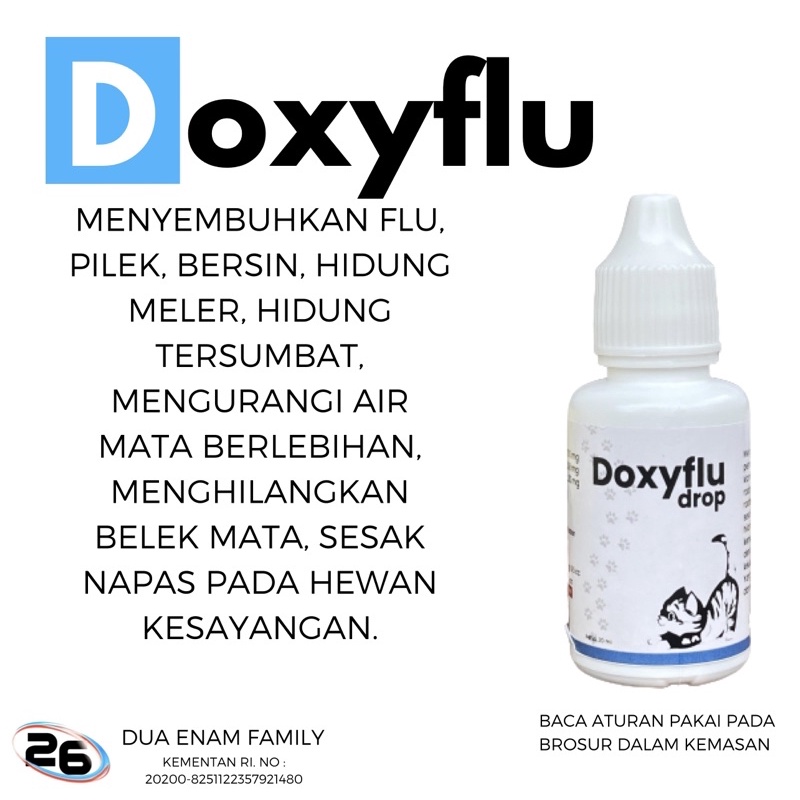 DOXYFLU obat flu kucing pilek bersin demam sirup cair AMPUH FLUCAT Obat Kucing Anti Flu Pilek Beler Bersin Kitten Cat FLU CAT