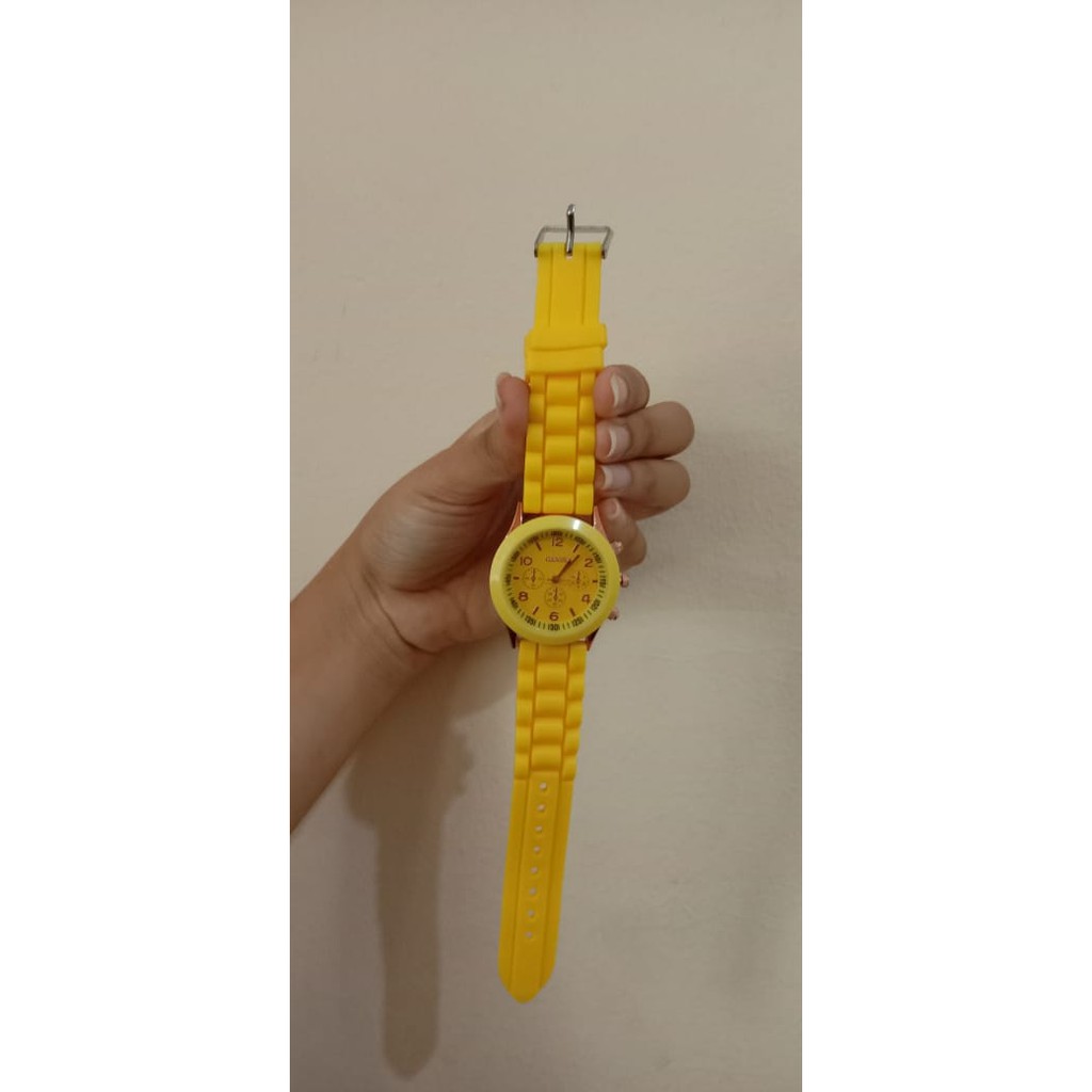 124 Geneva Jam Tangan Wanita Fashion watch Jam Tangan Cewek Jamtangan Jam tangan Murah Jam Cewe-KUNING