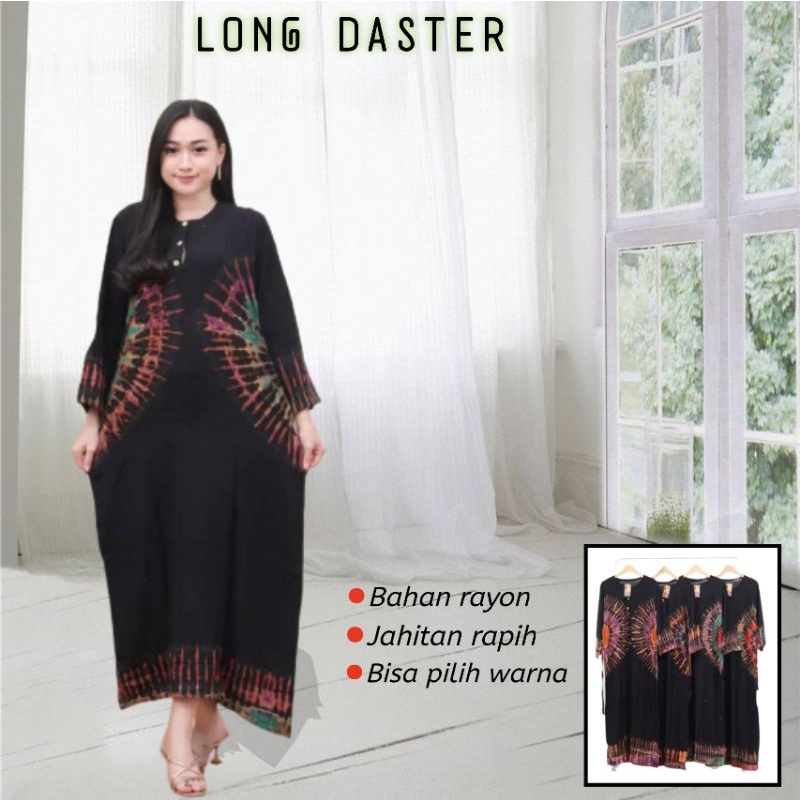 Baju Wanita Daster Lengan Panjang Longdress Ibu Menyusui Motif Batik