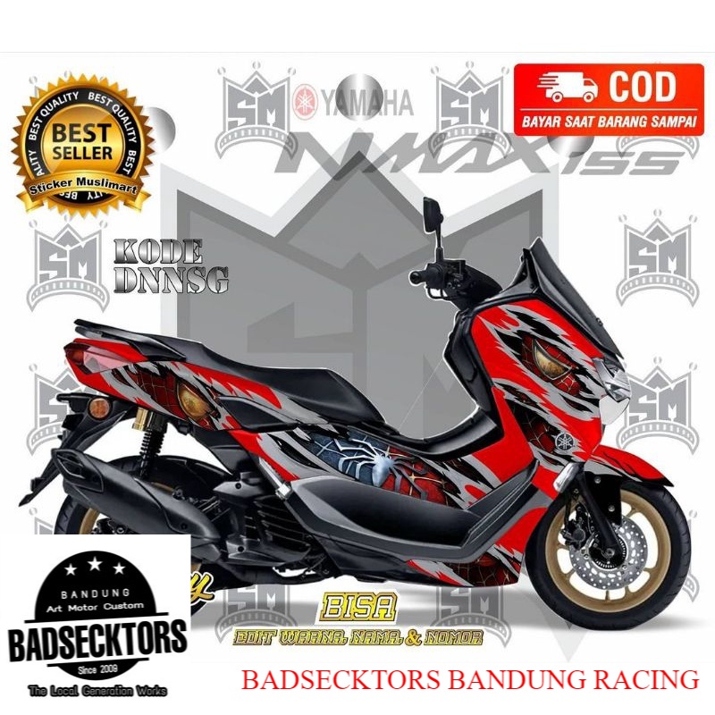 sticker decal yamaha NMAX motif spiderman merah keren