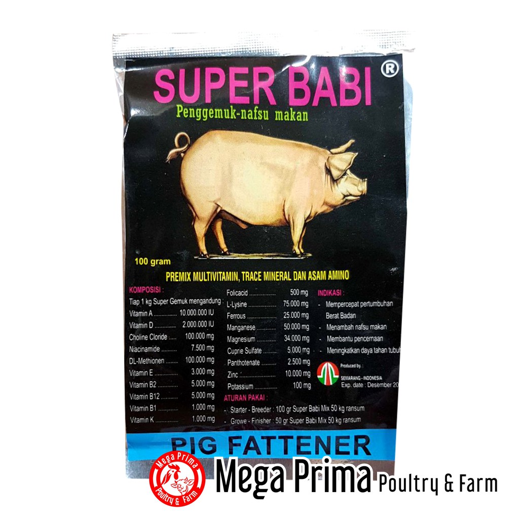 

SUPER BABI Bubuk 100 gram Penggemuk Penambah Nafsu Makan Babi