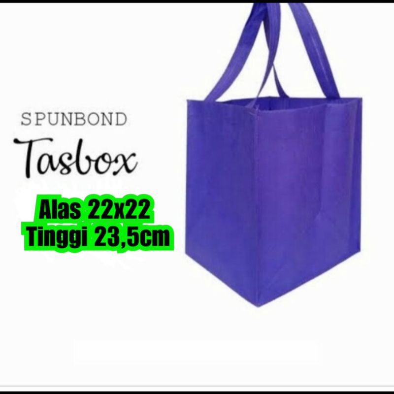 

Tas spunbond kotak box uk 22x22 polos