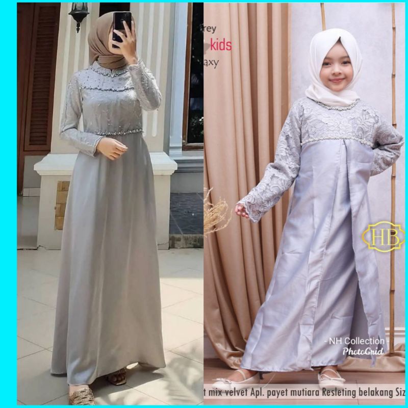 GAMIS LUCIA BROKAT IMPORT TILE  MUTIARA JUMBO STANDAR ANAK