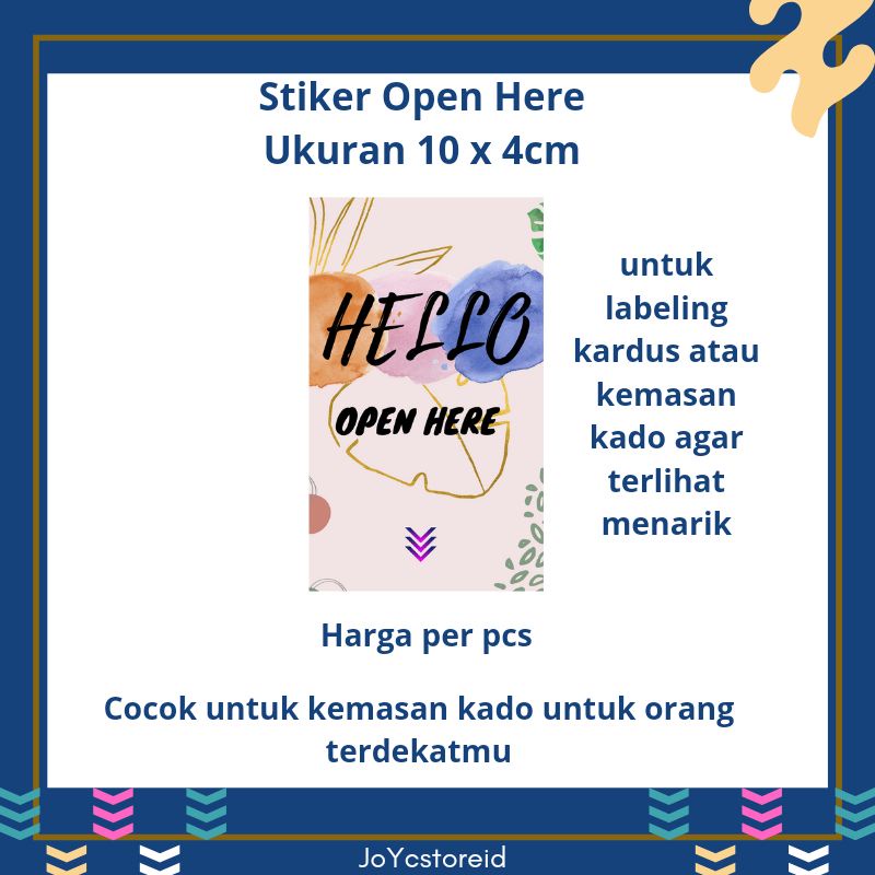 

Stiker Open Here | Label hampers | Stiker | Label Gift | Kado| Label Box | Label Kemasan