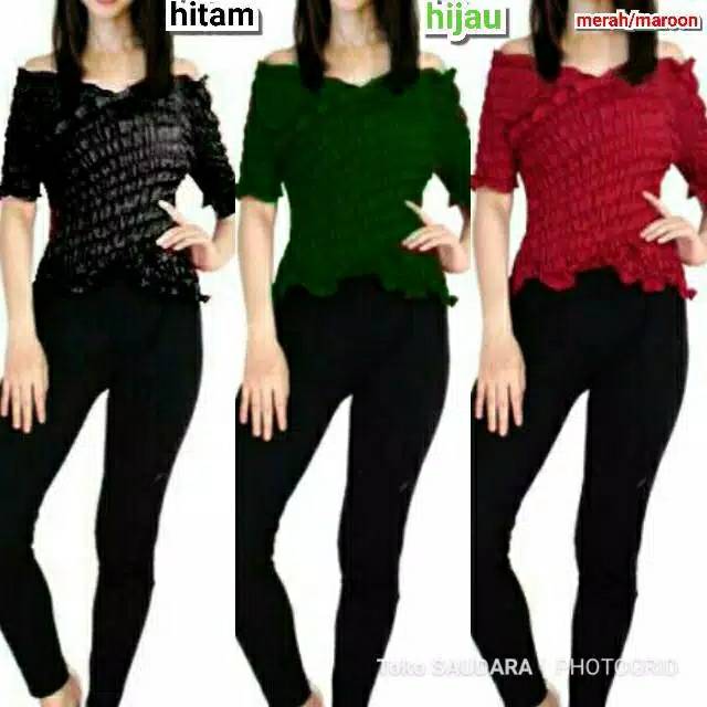 SABRINA KERUT SILANG IMPORT BAJU KERUT