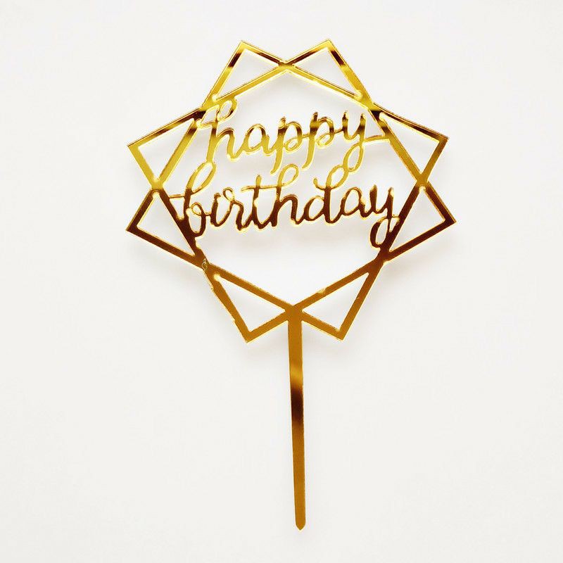 Cake topper happy birthday / tusukan hiasan kue happy birthday acrylic