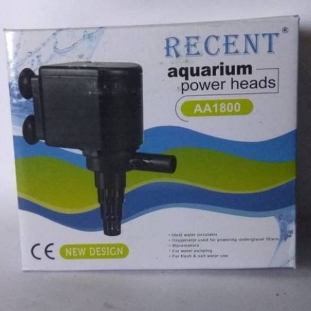 RECENT AA1800 Pompa Celup Filter Air Aquarium Aquascape Hidroponik Submersible Pump Power Head