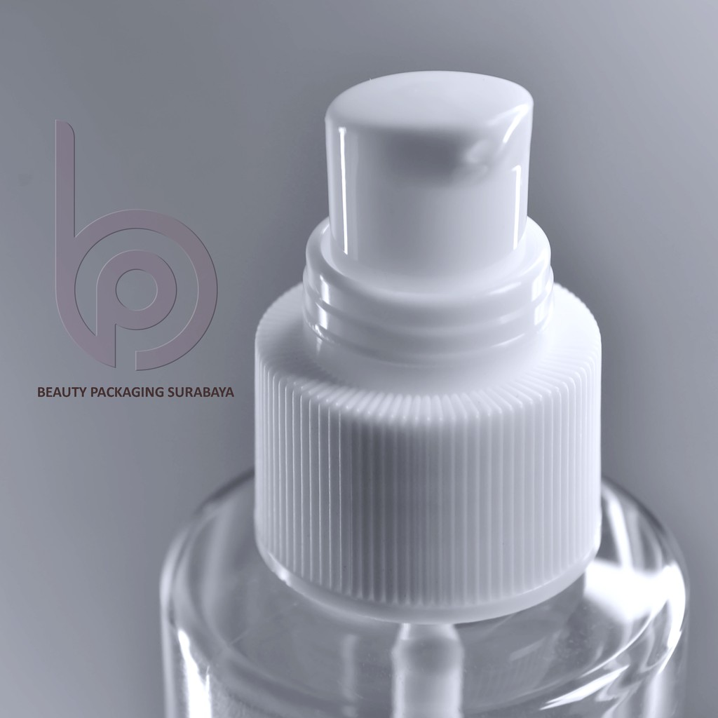 Botol Plastik PET 150ml RF Bening Tutup  Pump Treatment HC Putih