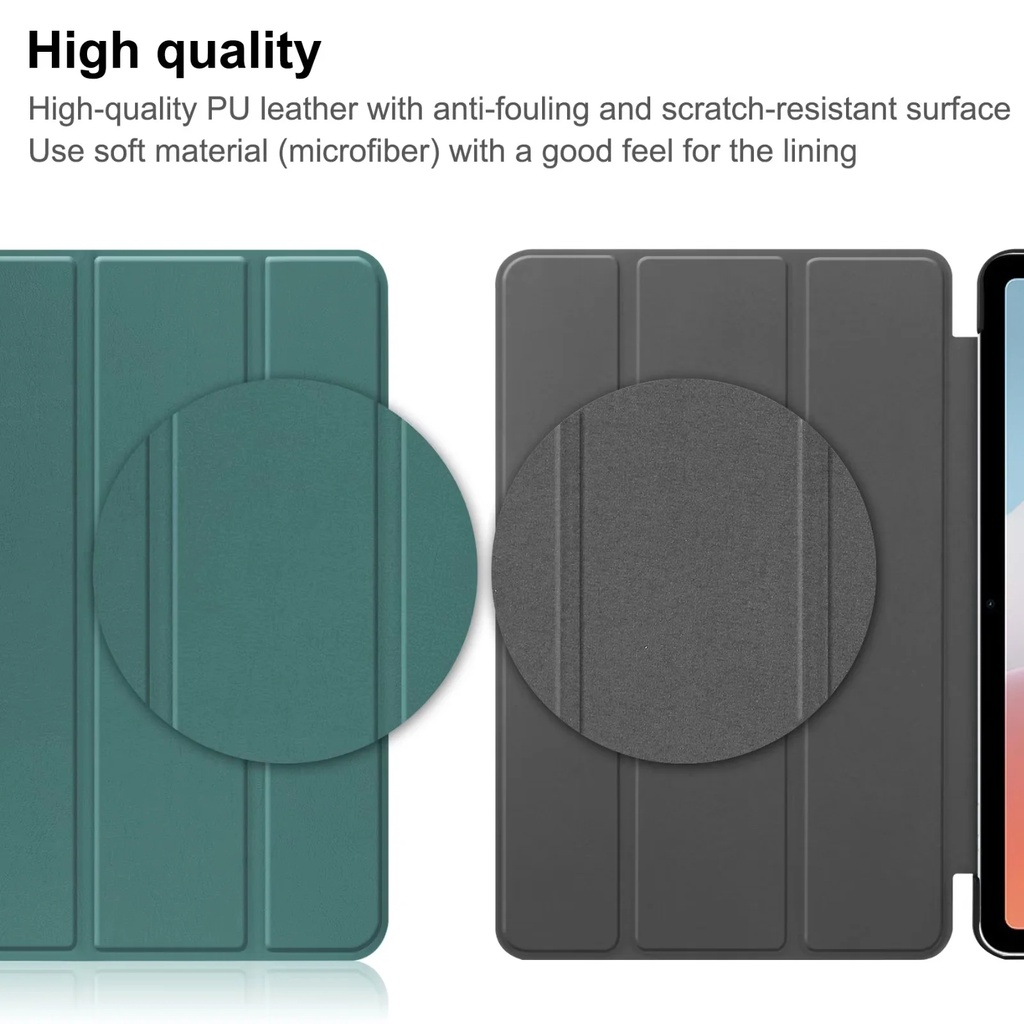 Untuk Oppo Pad Air (2022) 10.36 &quot;OPD2102 X21N2 Tablet Perlindungan Case Fashion Tri-fold Custer Stand Casing Flip Holder Warna Solid Leather Cover