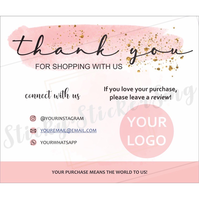 

Thankyou card untuk online shop olshop murah