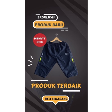 celana sport parasut 3/4 unisex