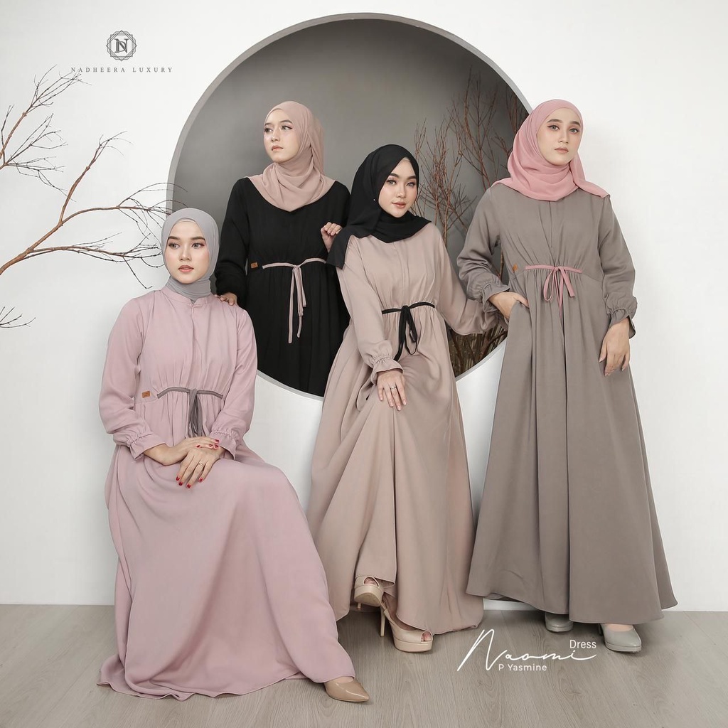 DR102| NAOMI DRESS by Nadheera Luxury [ NEW - ND Plain Series ] Gamis Nadheera Luxury
