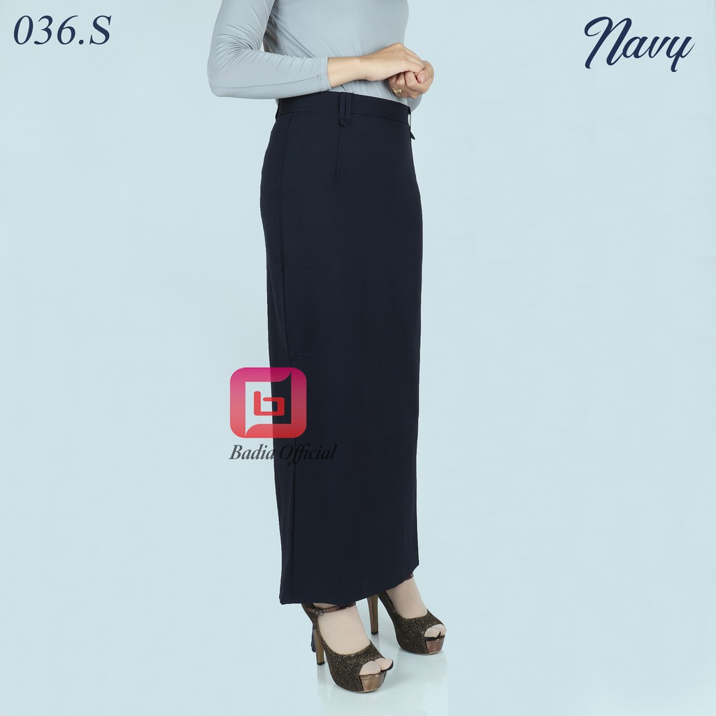 rok span panjang formal jumbo wanita pinggang resleting premium