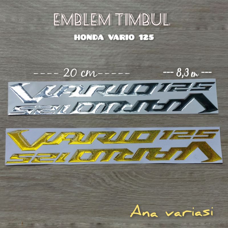 STIKER TIMBUL EMBLEM HONDA VARIO 125 EMBLEM TIMBUL 3D HONDA VARIO