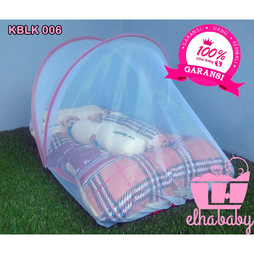 Kasur Tempat Tidur Bayi Lipat Kelambu Set Motif Karakter Baby Bear Murah Gratis Bantal & Guling Lucu