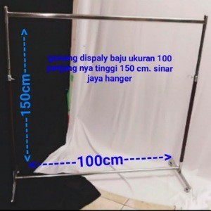 Gawang display baju tipe bulat dan kotak palang uk 100 cm