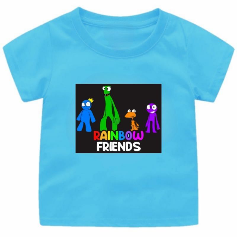 BAJU VIRAL  KAOS  ATASAN ANAK CEWEK COWOK VIRAL RAINBOW FRIENDS 1-12TAHUN