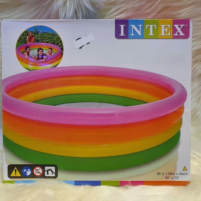 KOLAM RENANG INTEX/KOLAM RENANG INTEX ANAK/KOLAM RENANG INTEX 1.68 M X 46 CM/KOLAM RENANG PELANGI