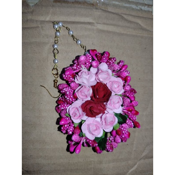 tikka india flower Radha Krishna hiasan kepala india bunga radha krishna hair clip flower cute hair