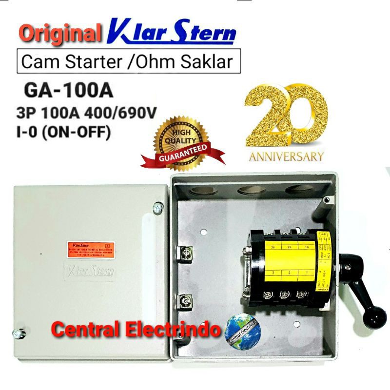 Cam Starter Ohm Saklar 3P GA-100A 22.000Watt I-0 (ON-OFF) KlarStern.