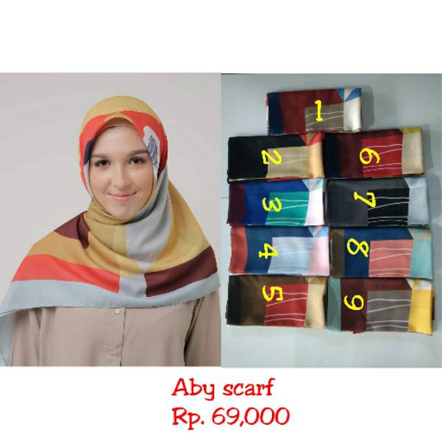 Zoya Scarf ABY SCARF Kerudung Segiempat By Zoya