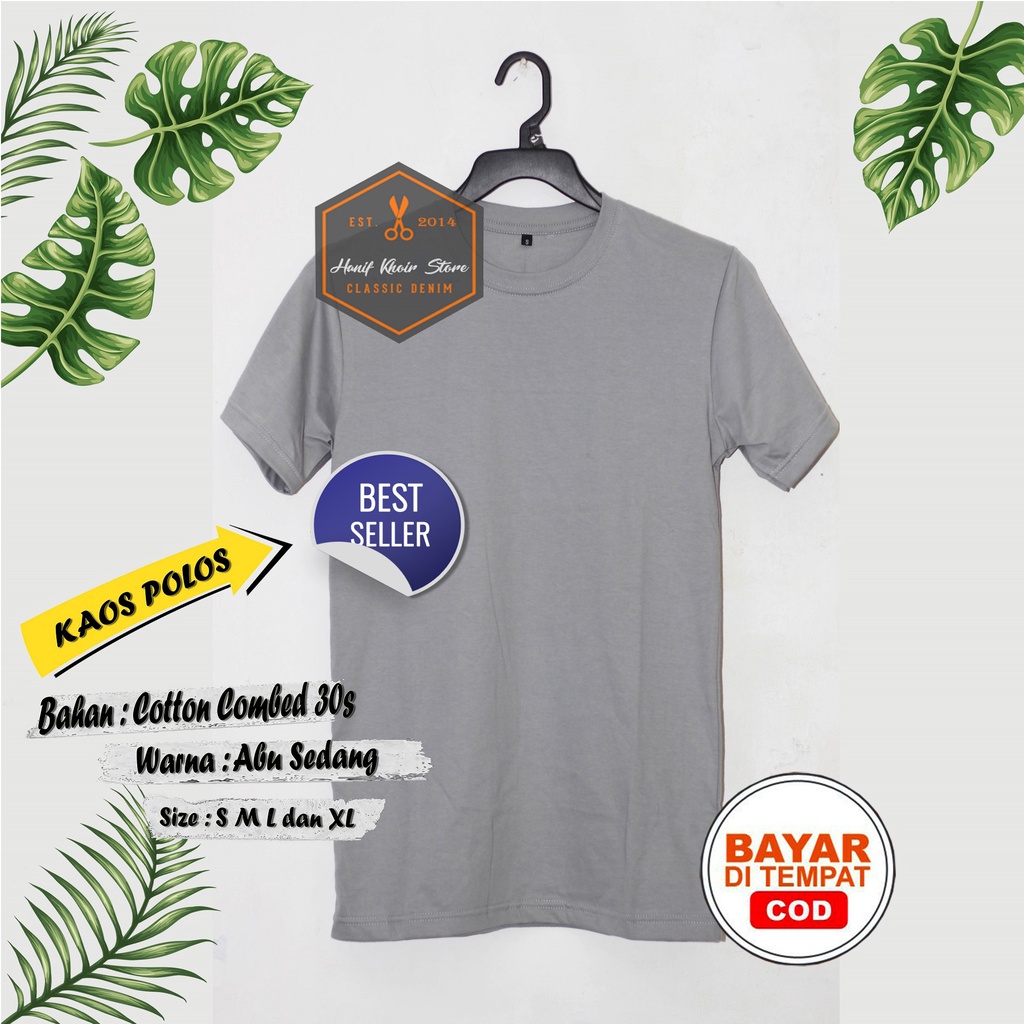 DISTRO KAOS POLOS  COTTON 100%, COMBED 30S  PRIA/WANITA BANYAK WARNA