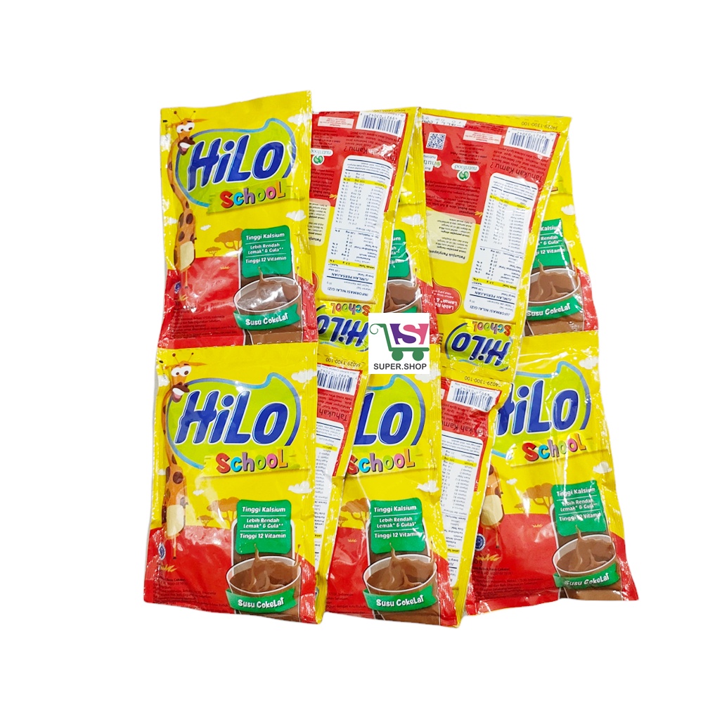 Hilo / Hi Lo School Susu Bubuk Cokelat / Strawberry (isi 10 pcs)