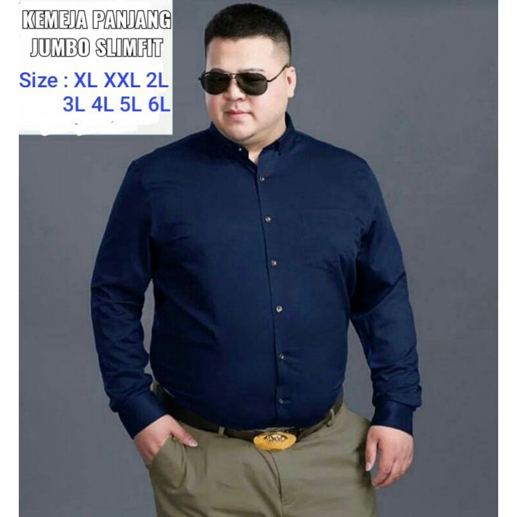 KEMEJA PANJANG POLOS PRIA KEMEJA JUMBO BIG SIZE (XL XXL 3XL 4XL 5XL 6XL)