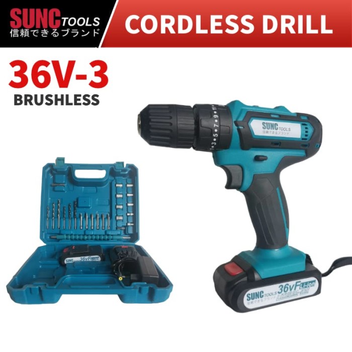 SUNC TOOLS Mesin Bor Baterai Cordless Drill 36V-3