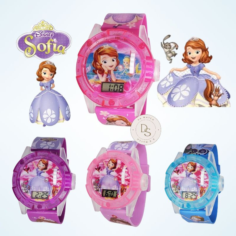 Ready Jam tangan anak karakter cewek led laser musik ,proyektor,lampu