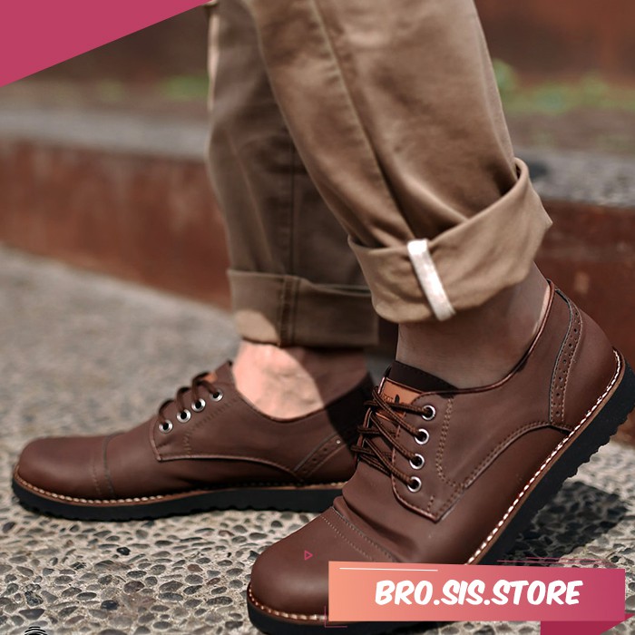 PEDRO DARK BROWN Sepatu Kulit Sepatu Cowok Sepatu Pria Sepatu Kantor Sepatu Boot