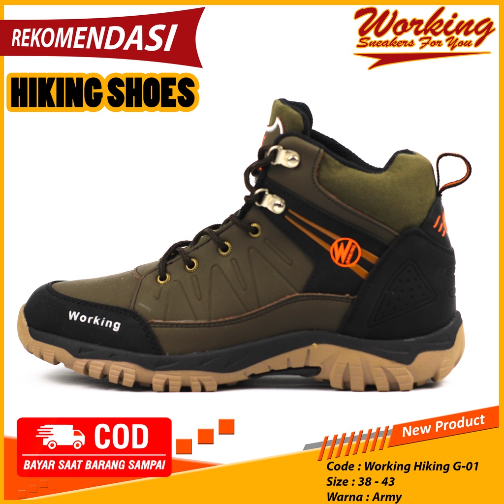 Sepatu Pria Boot Working G-01 // Sepatu Gunung Luar Negeri // Sepatu Tracking