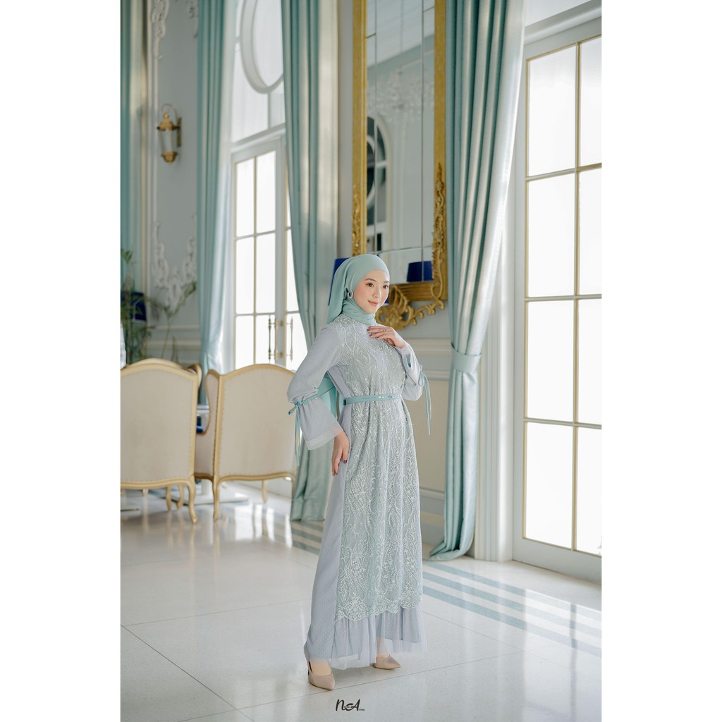 LUNARA DRESS COLOR SAGE GREEN - DRESS MUSLIM DRESS KONDANGAN GRADUATION