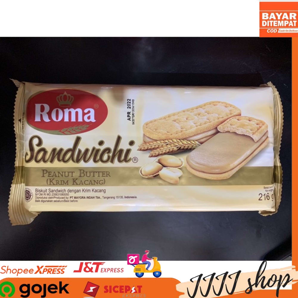 

Biskuit Roma Sandwich Peanut Butter 216gr