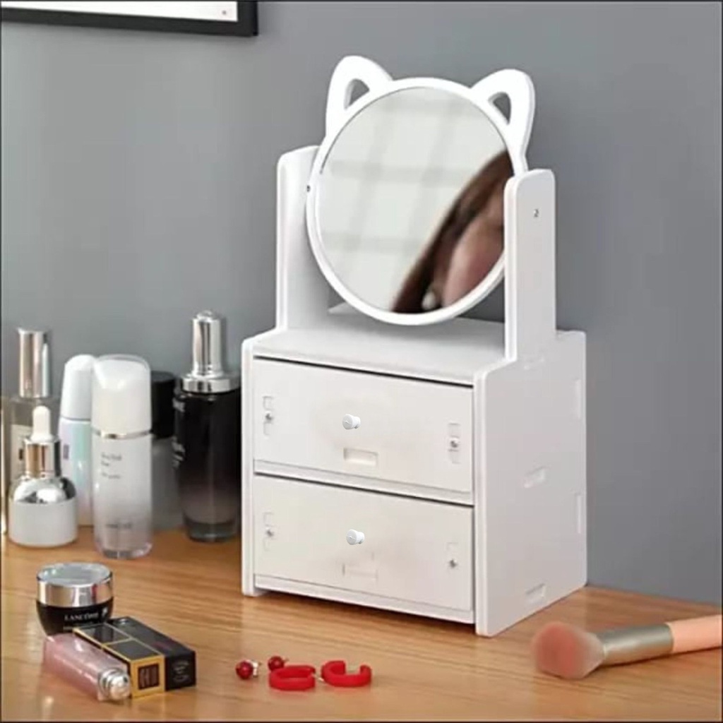 RAK KOSMETIK VINTAGE CERMIN STORAGE BOX kecantikan M956