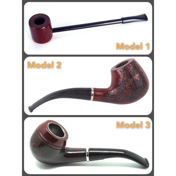 Pipa Rokok Klasik Kayu Ukiran