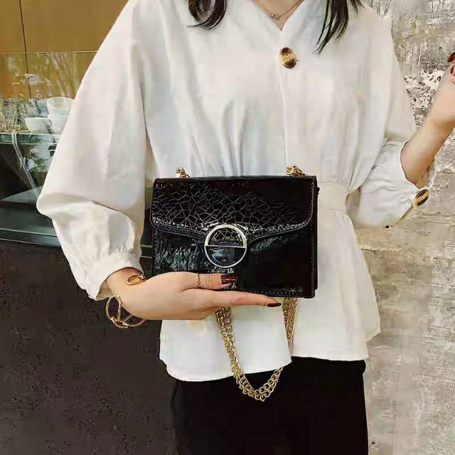 ready cod tas impor wanita jelly selempang kulit sentetis tali rantai sling bag cewek murah