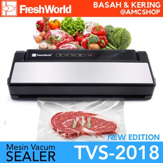FRESH WORLD TVS-2018 Mesin Vacuum Sealer Komersial Vacum Makanan (Bisa Basah)