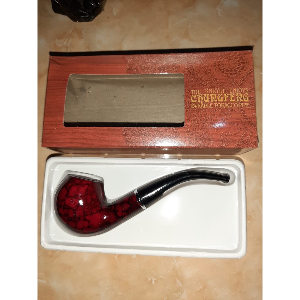 Pipa Cangklong Motif Merah dan Hitam Legam