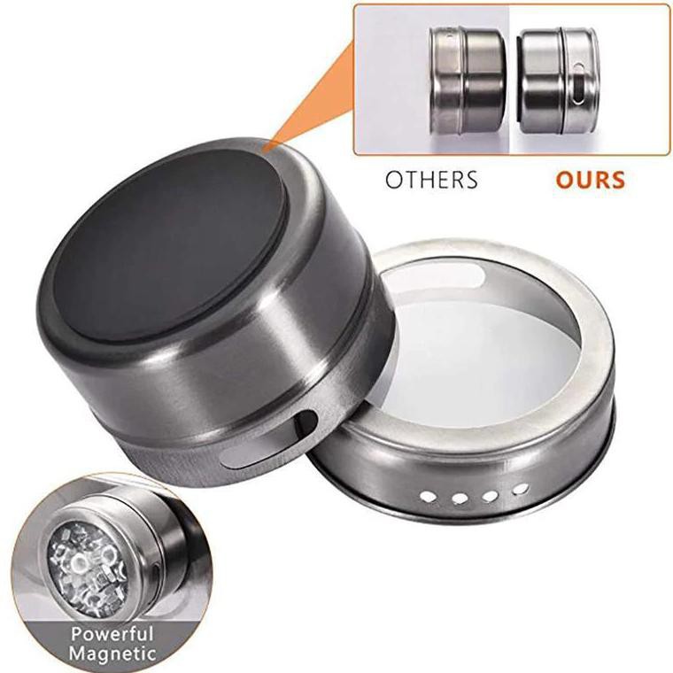 Grab Medan Tempat Bumbu Makanan Magnetic Spice Jar Storage Container Leten C121 - Silver