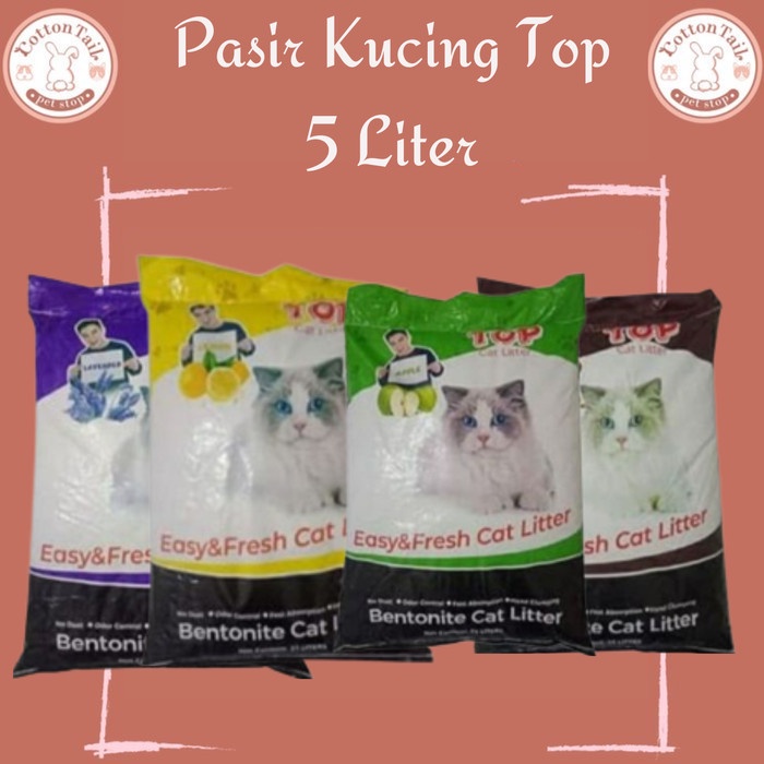 Pasir Kucing Top 5Liter Pasir Gumpal Wangi / Pasir Top 5 Liter