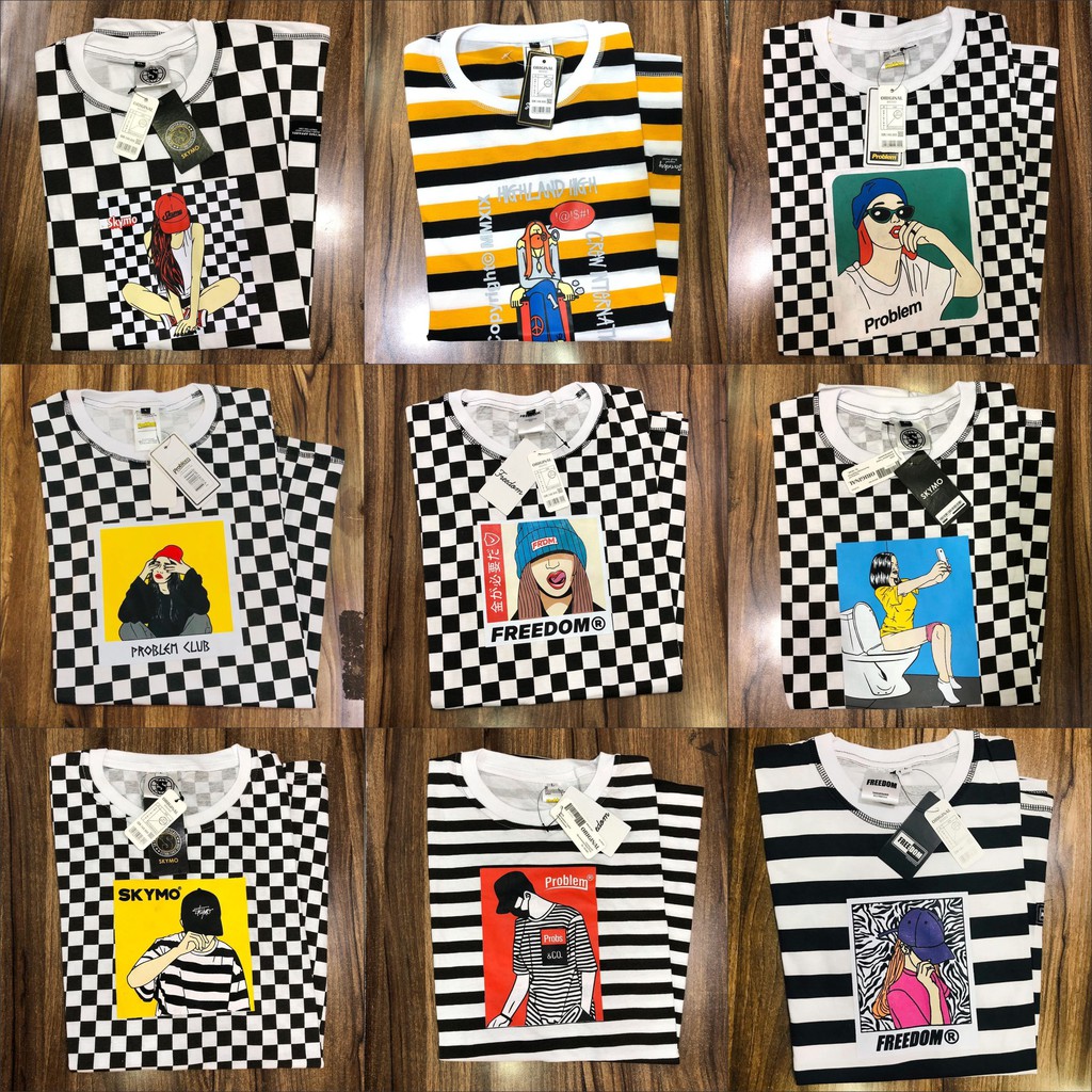  Bayar Di  Tempat KAOS DISTRO SKYMO BAJU  KAOS STRIPE T 