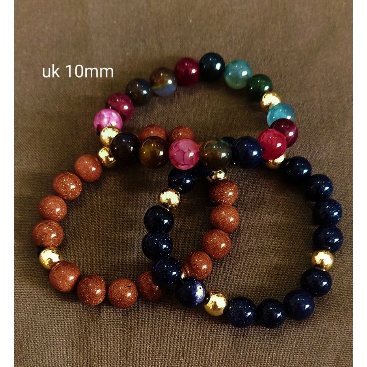 Gelang batu alam etnik batu original 10mm