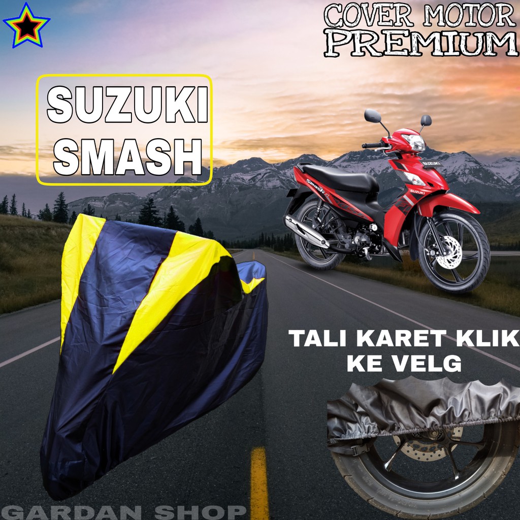 Sarung Motor SUZUKI SMASH Hitam Kuning Body Cover Penutup Pelindung Motor Suzuki Smash PREMIUM