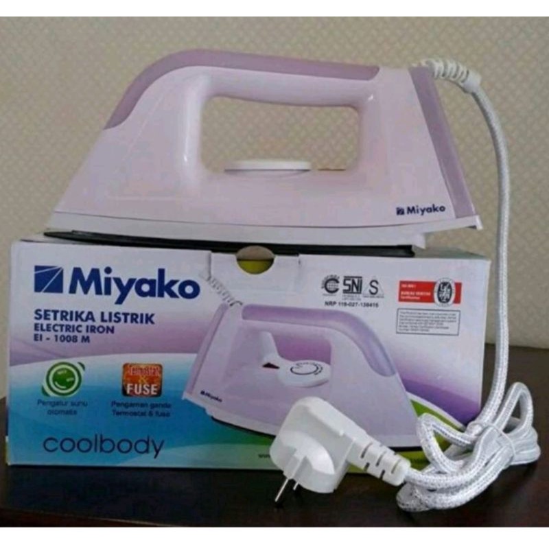 Miyako Setrika EI 1008 M Ungu/ Biru/Putih Gosokan Baju Miyako Electric Iron Miyako